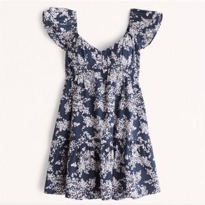 Abercrombie & Fitch Ruched Flutter Sleeve Mini Dres
